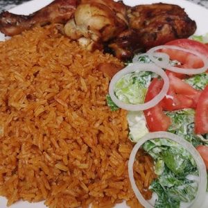 Jollof rice with chicken