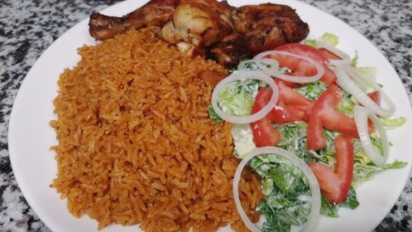Jollof rice with chicken